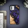 Wood és Resin fliptok iPhone 12/12 Pro MagSafe Bewood Unique Violet - Purple Black tok - 1. kép