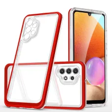 Clear 3in1 tok Samsung Galaxy A72 4G Frame Gel Cover Red