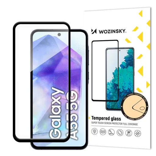 Wozinsky Tempered Glass Full Glue Samsung Galaxy A55 fekete kerettel üvegfólia