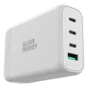 Silver Monkey SMA152 130W GaN töltő 3xUSB-C PD USB-A QC 3.0 levehető tápkábellel - fehér - 0. kép