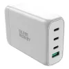 Silver Monkey SMA152 130W GaN töltő 3xUSB-C PD USB-A QC 3.0 levehető tápkábellel - fehér - 1. kép