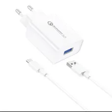 Hálózati töltő Foneng EU13 + USB - Micro USB kábel, 3A (Fehér)