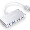 Lention 4in1 Hub USB-C to USB 3.0 + 2x USB 2.0 + USB-C (ezüst) - 0. kép
