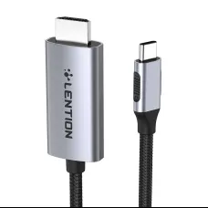 Lention CU707 USB-C-HDMI 2.0 kábel, 4K60Hz, 1Gbps, 3m (szürke)