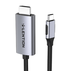 Lention CU707 USB-C-HDMI 2.0 kábel, 4K60Hz, 1Gbps, 3m (szürke)