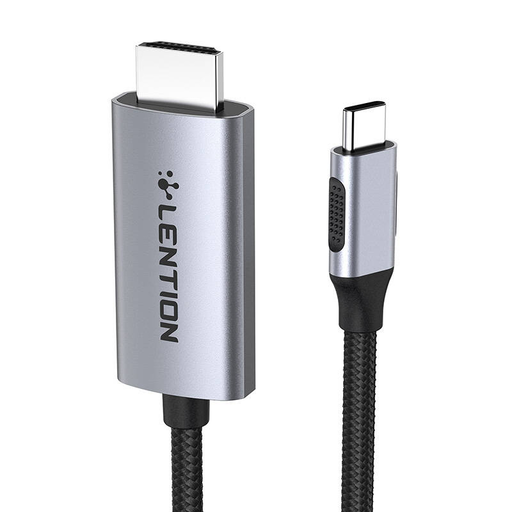 Lention CU707 USB-C-HDMI 2.0 kábel, 4K60Hz, 1Gbps, 3m (szürke)