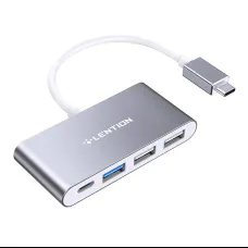 Lention 4in1 Hub USB-C to USB 3.0 + 2x USB 2.0 + USB-C (szürke)