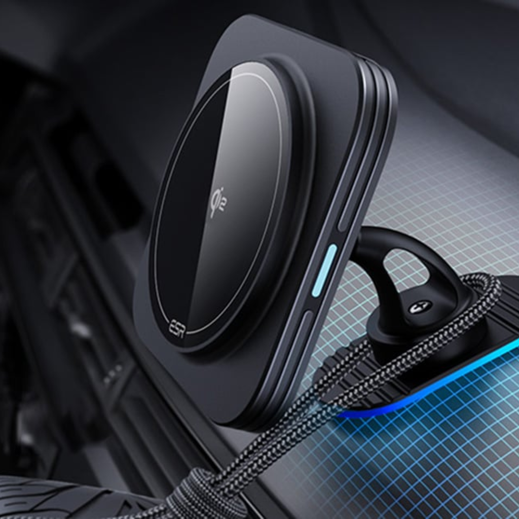 ESR Halolock Magnetic QI2 autós telefontartó MagSafe 15W induktív töltővel a légbeömlőhöz - fekete - 8