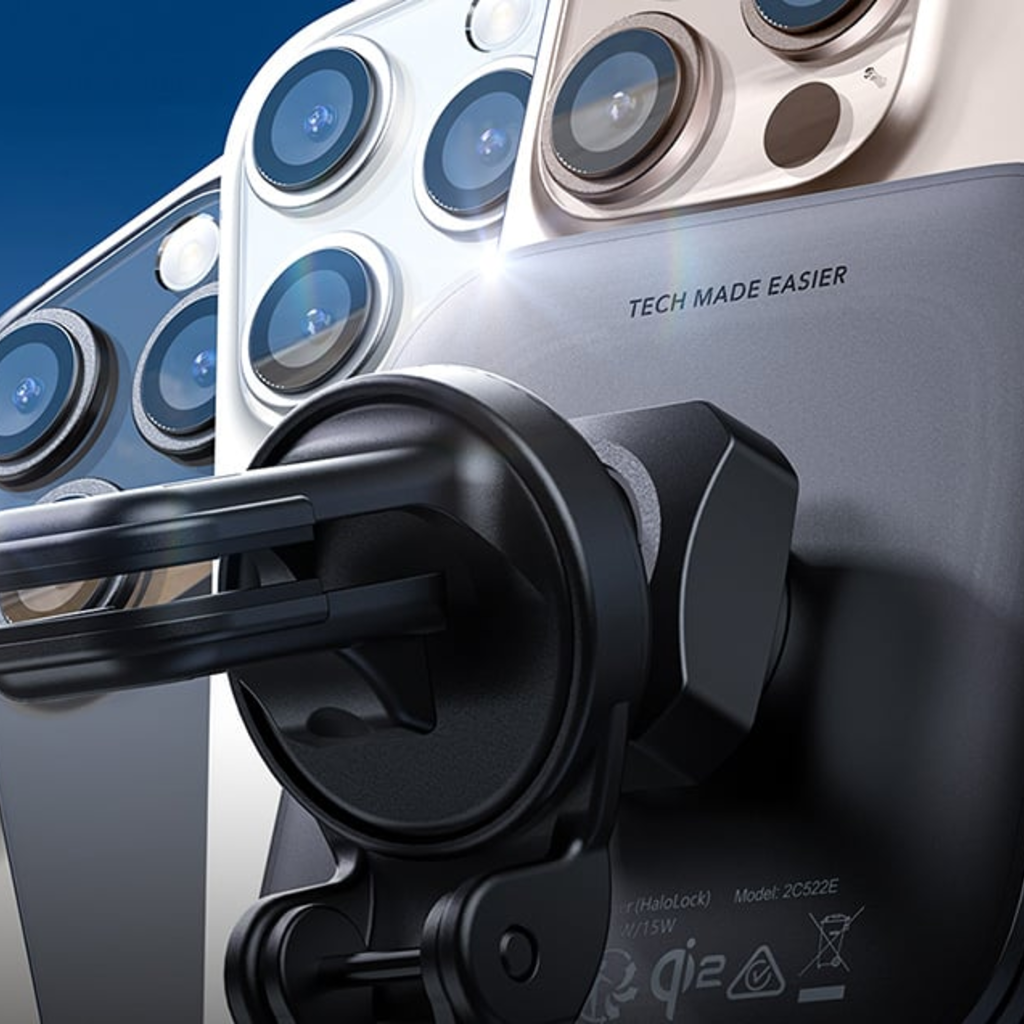 ESR Halolock Magnetic QI2 autós telefontartó MagSafe 15W induktív töltővel a légbeömlőhöz - fekete - 9