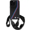 BMW M Edition Carbon Tricolor Lines & Strap tok iPhone 15 Pro - fekete - 0. kép