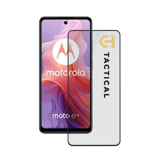 Tactical Glass Shield 5D Motorola Moto E14 fekete üvegfólia