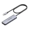 Lention 5in1 Hub USB-C to 4x USB-C 5Gbps + USB-C 5V-IN 15W (szürke) - 1. kép