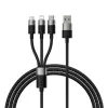 Baseus StarSpeed Gyorstöltő USB - M+L+C, 3.5A, 0,6m (fekete) - 0. kép