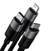 Baseus StarSpeed Gyorstöltő USB - M+L+C, 3.5A, 0,6m (fekete) - 1. kép