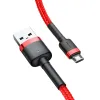 Baseus Cafule Nylon harisnyázott USB/Micro USB kábel QC3.0 1.5A 2m fekete/piros - 0. kép