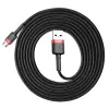 Baseus Cafule Nylon harisnyázott dupla oldalú USB/Micro USB kábel QC3.0 1.5A 2m fekete - 3. kép