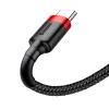 Baseus Cafule Nylon harisnyázott USB/USB-Type C kábel QC3.0 2A 0.5 m fekete/piros (CATKLF-A91) - 0. kép
