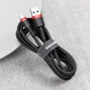 Baseus Cafule Nylon harisnyázott USB/USB-Type C kábel QC3.0 2A 0.5 m fekete/piros (CATKLF-A91) - 2. kép