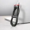 Baseus Cafule Nylon harisnyázott USB/USB-Type C kábel QC3.0 2A 0.5 m fekete/piros (CATKLF-A91) - 3. kép