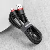 Baseus Cafule Nylon harisnyázott USB/USB-Type C kábel QC3.0 3A 1m fekete/piros - 2. kép