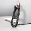 Baseus Cafule Nylon harisnyázott USB/USB-Type C kábel QC3.0 3A 1m fekete/piros - 3. kép