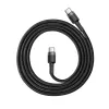 Baseus Cafule Nylon harisnyázott USB-Type C/USB-Type C kábel PD PD2.0 60W 20V QC3.0 2A 1m fekete - 2. kép