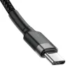 Baseus Cafule Nylon harisnyázott USB-Type C/USB-Type C kábel PD PD2.0 60W 20V QC3.0 2A 1m fekete - 3. kép