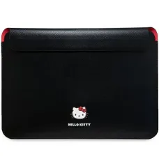 Hello Kitty PU Fém Logós laptop tok 14" laptophoz - fekete