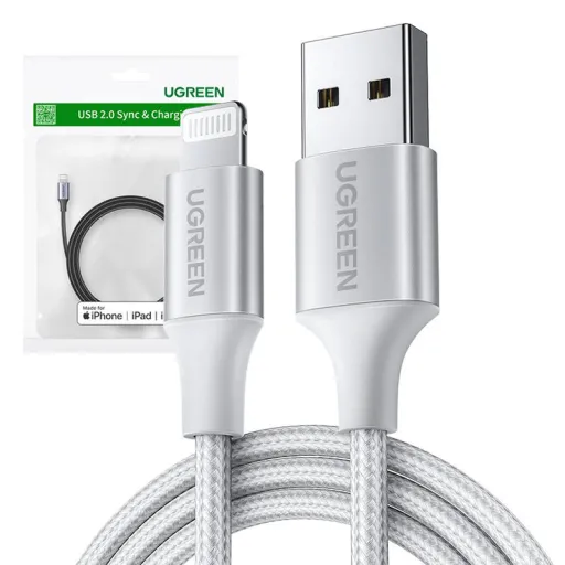 UGREEN US199 Lightning-USB kábel 2,4A, 1,5m (ezüst)