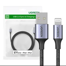 UGREEN US199 Lightning - USB kábel, 2,4A, 1 m (fekete)