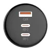 LDNIO C102 Autós töltő, USB + 2x USB-C, 160W + USB-C to Lightning kábel (Fekete) - 4. kép