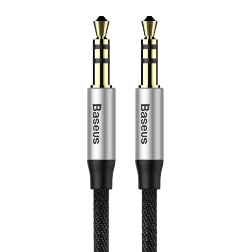 Baseus Yiven AUX 3,5 mm mini jack audio kábel, 1m (fekete-ezüst)