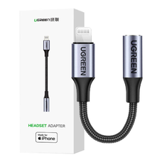 Ugreen US211 Lightning Mini Jack Audioadapter, 3.5mm 0.1m (fekete)