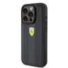 Ferrari PU bőr Hot Stamp Groove mintázatú tok iPhone 15 Pro fekete - 0. kép