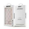 DKNY PU bőrből készült, kockás mintájú és csíkos iPhone 15 tok rózsaszín - 4. kép