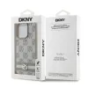 DKNY PU bőr kockás mintázatú és csíkos tok iPhone 15 Pro Max Bézs - 4. kép