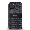 DKNY PU bőr ismétlődő mintás tonal stripe iPhone 14 tok fekete - 0. kép