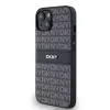 DKNY PU bőr ismétlődő mintás tonal stripe iPhone 14 tok fekete - 1. kép