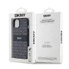 DKNY PU bőr ismétlődő mintás tonal stripe iPhone 14 tok fekete - 4. kép