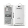 DKNY PU Bőr Ismétlődő Minta Tonális Csík Tok iPhone 14 Bézs - 4. kép