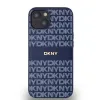 DKNY PU Leather Repeat Pattern Tonal Stripe iPhone 14 tok kék - 0. kép