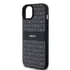 DKNY PU Leather Repeat Pattern Tonal Stripe tok iPhone 15 Plus fekete - 2. kép