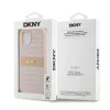 DKNY PU bőrmintás csíkos fliptok iPhone 14 Pink - 4. kép