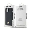 DKNY PU Bőr Ismétlődő Minta Stack Logó MagSafe iPhone 14 tok Fekete - 4. kép