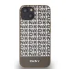 DKNY PU Bőr Ismétlődő Minta Alsó Csík MagSafe iPhone 13 tok Barna - 0. kép