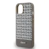 DKNY PU Bőr Ismétlődő Minta Alsó Csík MagSafe iPhone 13 tok Barna - 2. kép