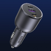 Ugreen EC705 2x USB-C + USB autós töltő, 130W (fekete) - 1. kép