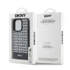 DKNY PU Bőr Ismétlődő Minta Aljú Csík MagSafe Tok iPhone 14 Pro Fekete - 4. kép