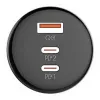 LDNIO C102 autós töltő, USB + 2x USB-C, 160W + USB-C- Lightning kábel (fekete) - 3. kép