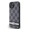 DKNY PU Leather Kockás Mintás és Csíkos iPhone 13 tok Fekete - 1. kép